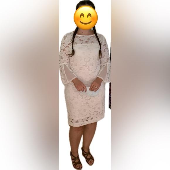 Studio One White Lace Dress Size 8 - Picture 6 of 6